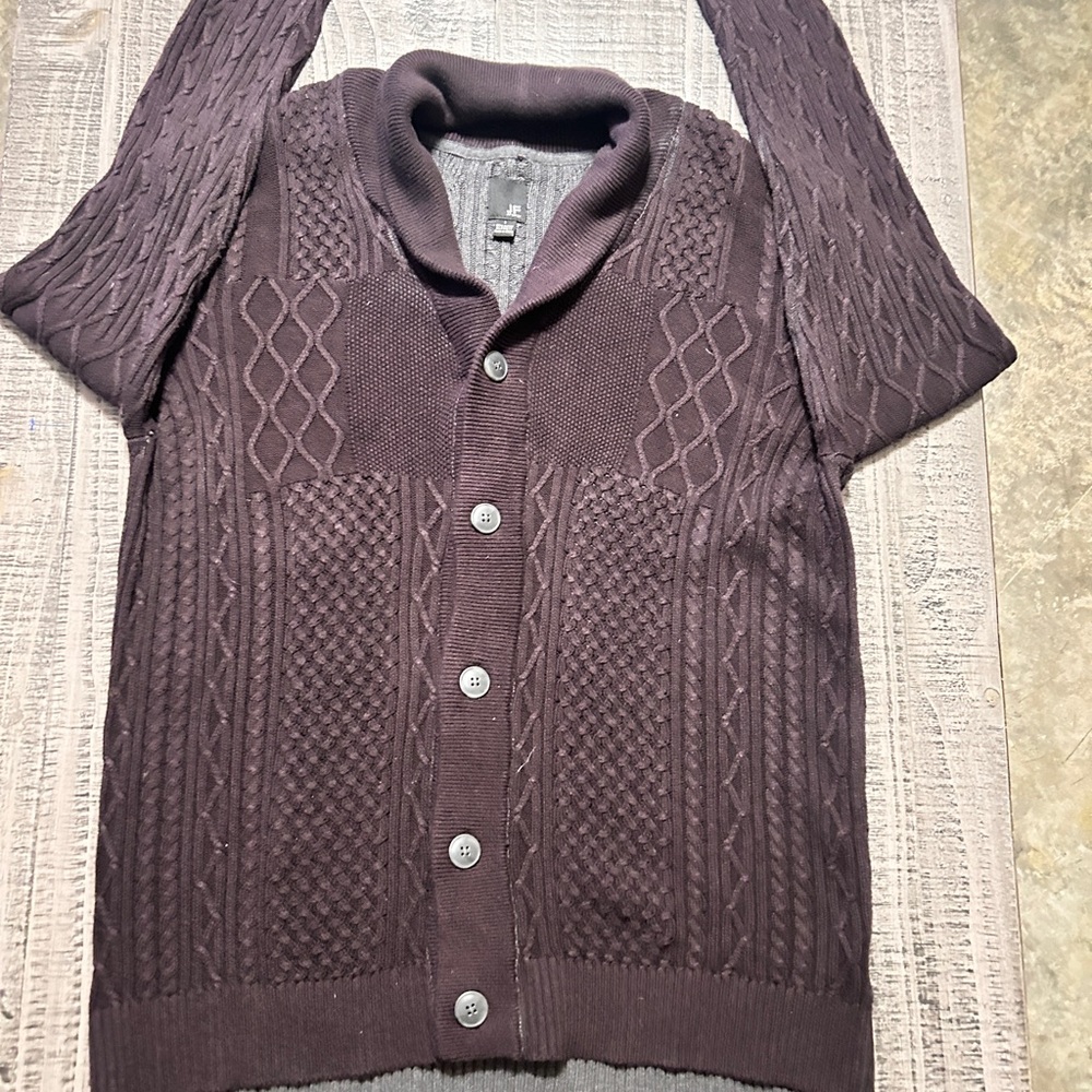 Men's Dark Brown Cardigan Sweater